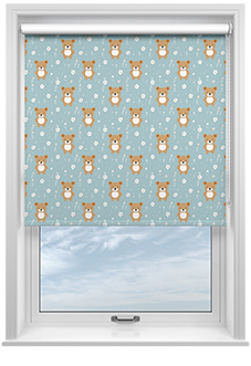 Teddy Trails, Baby Blue - Twist&Fit Roller Blind